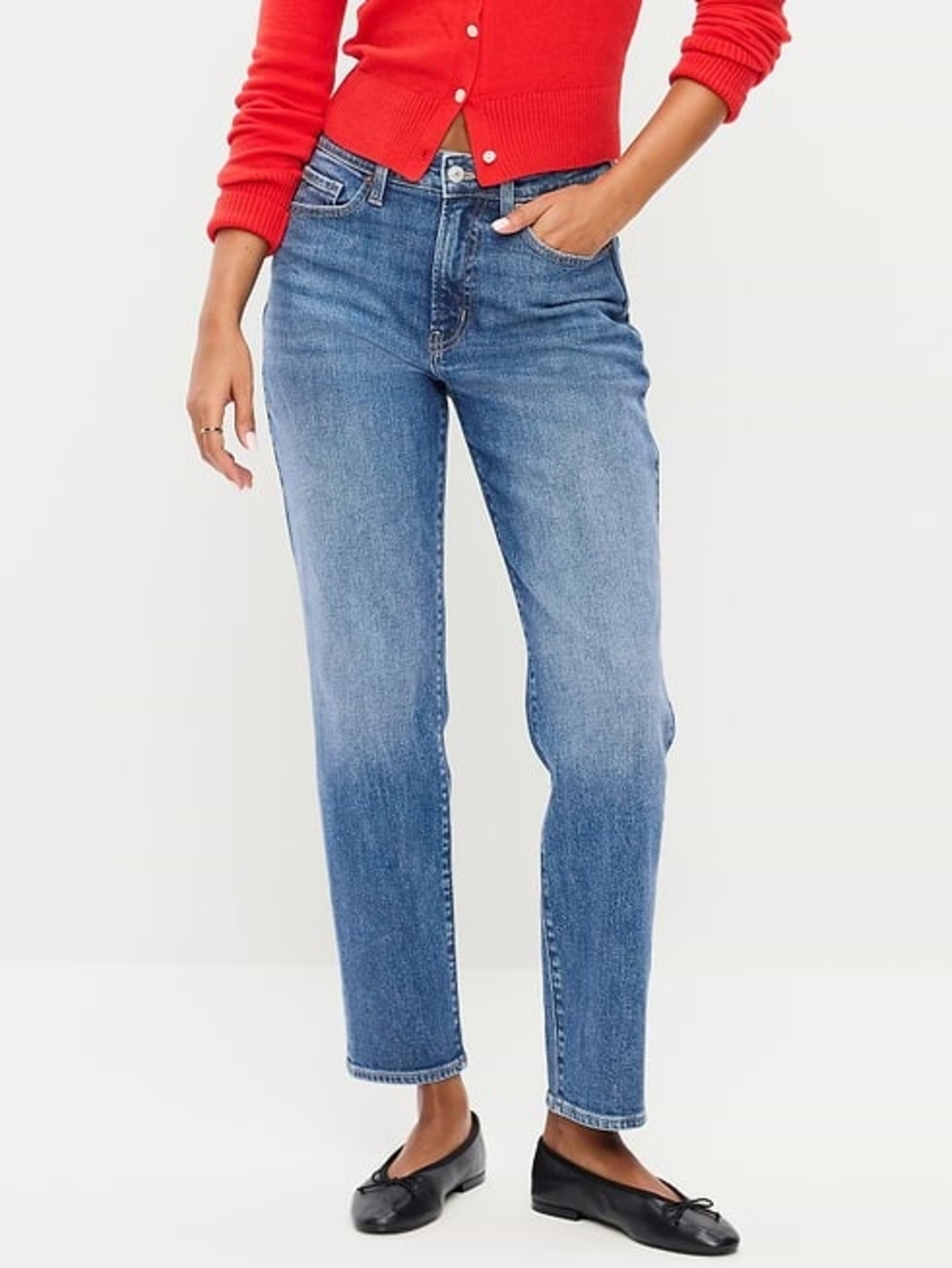 Old Navy High-Rise Straight Leg Jeans in Blue Size 18